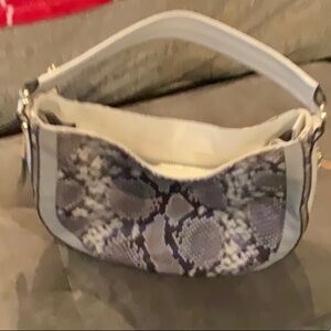 3 coach handbags, navy grey and snake skin